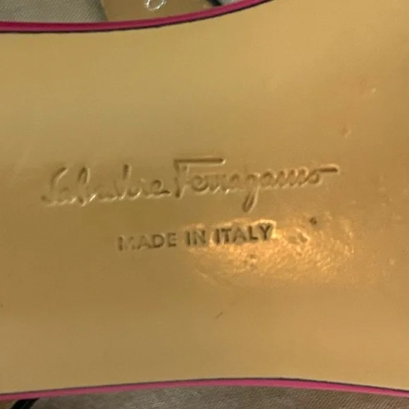 Salvatore Ferragamo Pantent Color Block Sandals - Picture 5 of 9